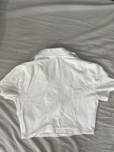 White Divided Polo Shirt