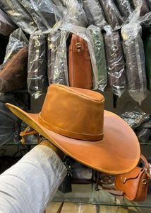 Genuine Leather Cowboy Hat for Unisex