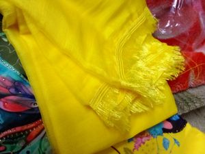 Yellow Butterfly Print Unstiched Suit Set