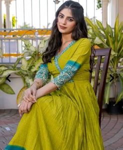 Beautiful lime green printed kurta