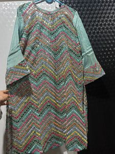 Beautiful Kurti And Divider Customized