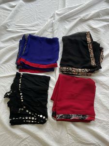 Combo of 4 Georgette and Chiffon Dupattas