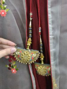 Embroidered gown and shrug set❤️✨