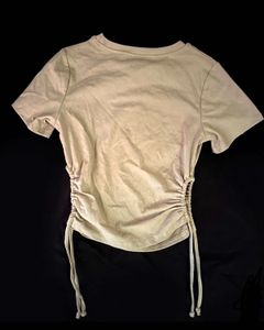 Graphic Tee with Ruched Sides