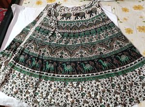Boho Elephant Print Maxi Skirt