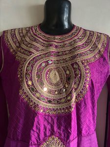 Royal purple embroidered festive gown