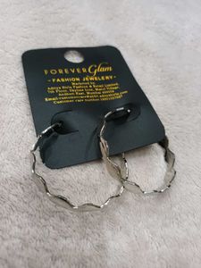 Forever Glam Silver Hoop Earrings