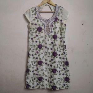 Embroidered Kurta With Designer Back(Women's)