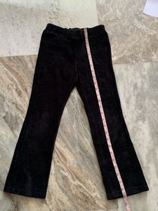 Black Velour Flared Pants