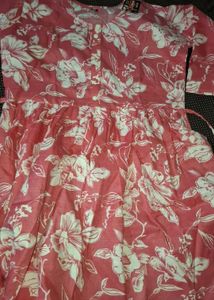 Stylish Grey Leaf Print Kurta