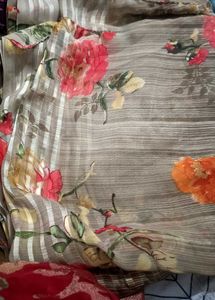 Floral Chiffon Saree