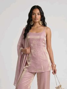 Sonia Pink Fendi Kurti Pant &amp; Dupatta Set