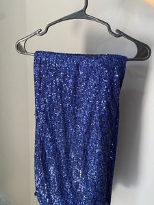 Sparkling Royal Blue Sequin Saree