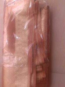 Elegant  new golden with brown Silk Saree