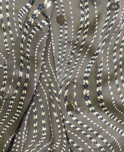Stylish Printed Button-Up Blouse