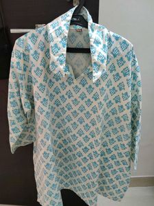 Stylish green & White Printed Kurta