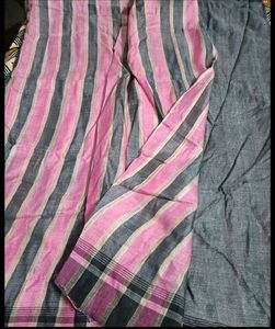 Beautiful Blue &amp; Pink Striped Saree