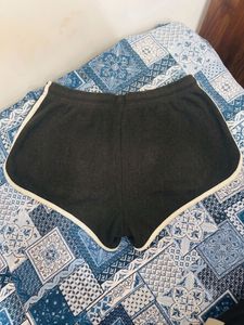 (S-L) Black sexy shorts with White Trim
