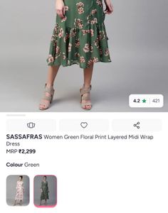 🌿Emerald green Floral Dream dress 🌸