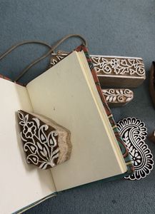 Set of 6 Printing Wooden Blocks with Diary