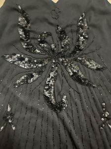 Elegant Sequin Embellished Black Dress