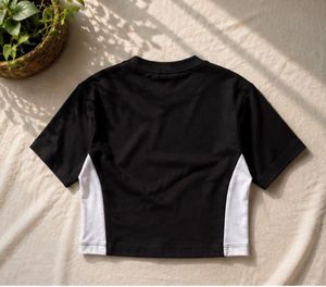 Black &amp; White Cropped T-Shirt