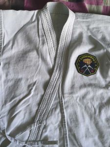 Karate dress with white belt