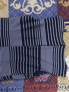 black dress with white stripes