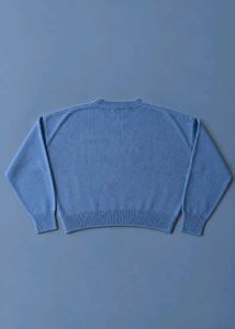 POWDER BLUE DAISY EMBROIDERED KNIT SWEATER