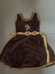 Brown Shiny Party Dress