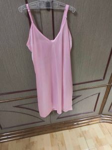 Pink Satin Slip Dress
