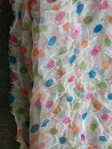 2metres chiffon fabric with Colorful Polka Dots
