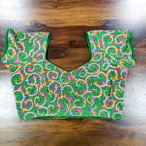 FLORAL GREEN PRINTED BLOUSE
