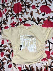 Cream Graphic Print T-Shirt