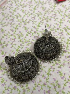 Exquisite Oxidised Jhumka Earrings