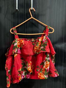 Off-Shoulder Floral Print Top