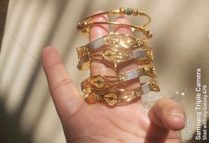 3 Pairs Gold-plated Bracelet Bengals For Women