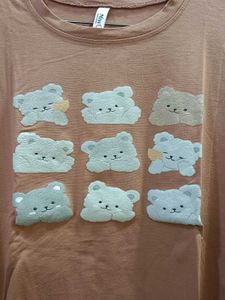 Cute Bear Print Casual T-shirt