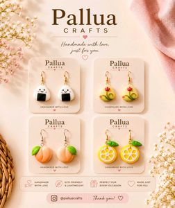 4 Cute Handmade Fruit & Food Earrings