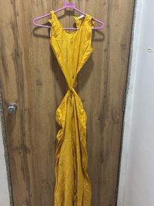 Stylish Yellow Cut-Out Maxi Dress
