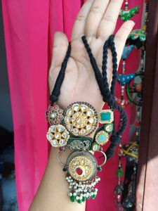 Statement brass pendant Kundan Necklace