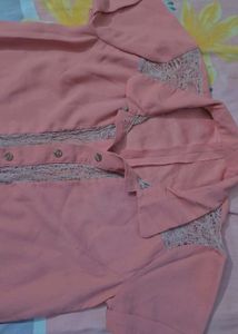 peach short sleeve shirt