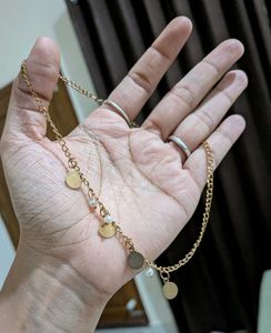 Gold-tone Anklet with Coin Charms