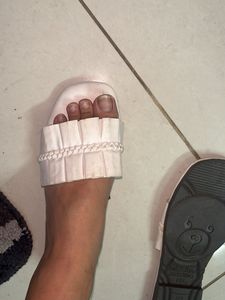 Women's White Ruffled Sandals