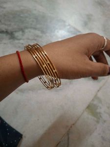 Set of 3 Gold Bangles with Stones