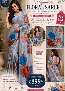 Beautiful Floral Print Saree