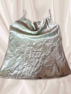 Satin Slip Dress - Mint Green