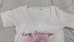 Cute Bunny Graphic Crop Top