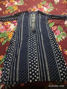 Stylish Navy Blue Printed Kurta