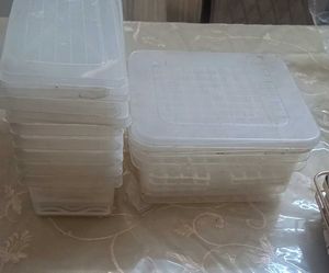 Set of Clear Plastic Storage Containers
